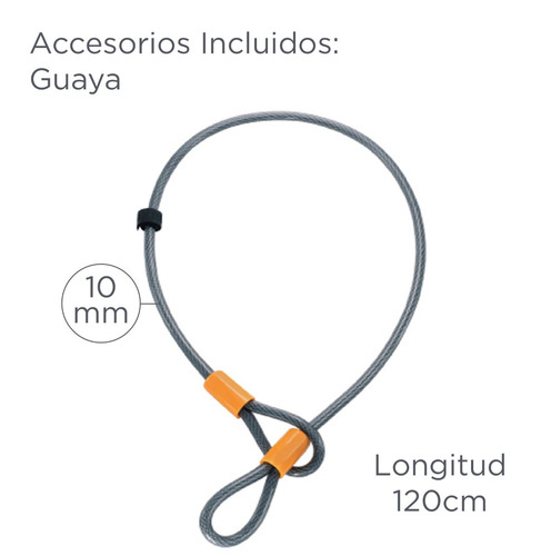 Candado Onguard Akita 8043 - Cable De Seguridad