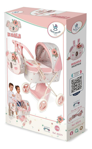 Coche Muñeca Bebe De Cuevas + Bolso Koala Plegable Juguete
