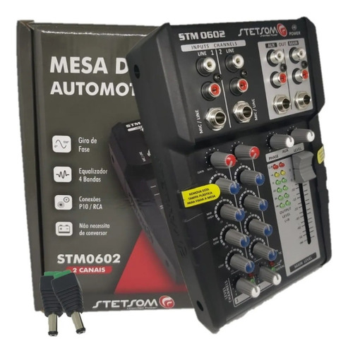 Mesa De Som Automotiva Stetsom Stm0602 Stereo 12v 6 Canais