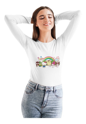 Polera Larga Dama Kuromi Hello Kitty Sanrio Estampado Invier