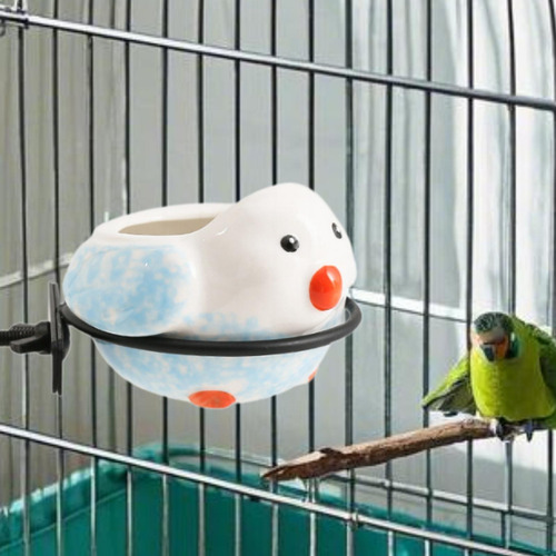 Comedero Para Pájaros Con Soporte De Abrazadera, Azul