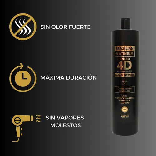 Alisado 4d Shampoo Acondicionador 1lt Brazilian Platinum