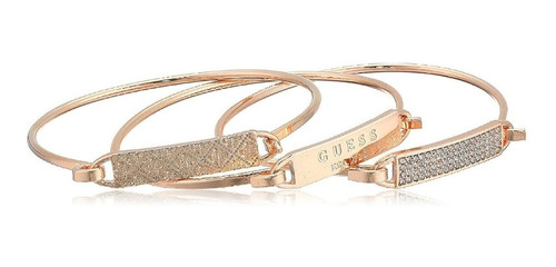 Pulseras Guess 3 Piezas Id Rose Gold Bangle Envío Gratis