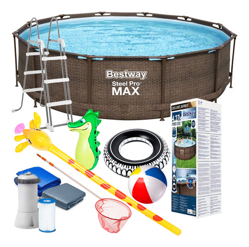 Piscina Bestway Rattan Deluxe 13030 L +bomba + Regalo El Rey