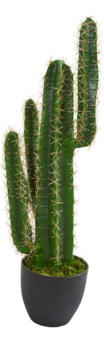 Planta Artificial De 3 Cactus Casi Natural, Verde, 2,5 Pies.