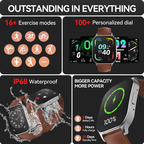 Anyloop Reloj Inteligente Para Hombres Y Mujeres, Pantalla A