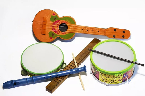 Kit Musical Infantil Educativo Musicalidade C/5 Instrumentos