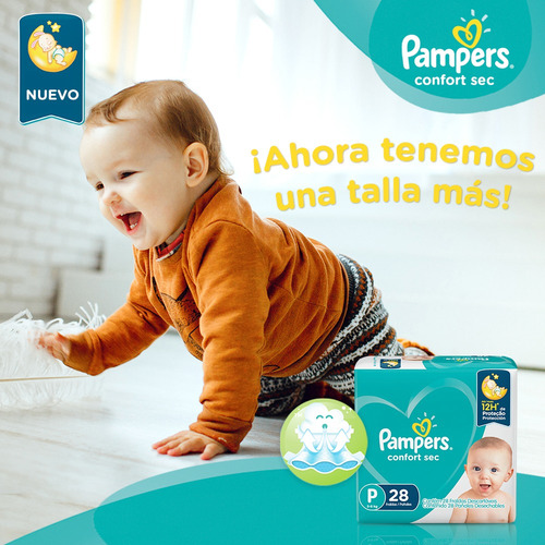 Imagen 3 de 5 de Pañales Pampers® Confort Sec - Caja De 4 Paquetes Xxg