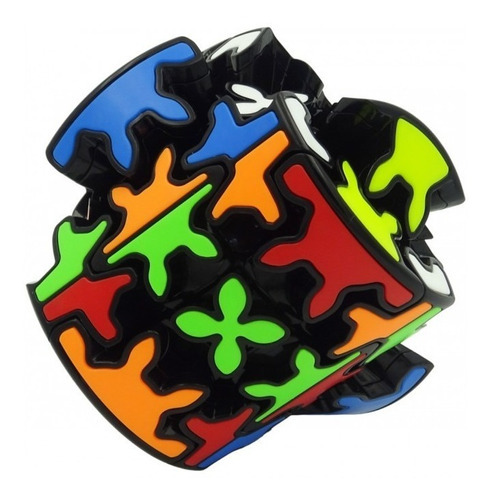 Cañón de engranaje Magic Cube de 3 x 3 x 3 x 3 con marco de engranaje Qiyi, color negro