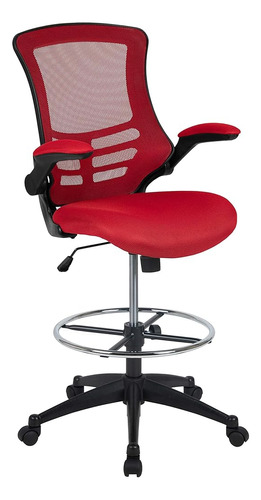 Flash Furniture Kelista Mid-back Red Mesh Ergonomic Drafting