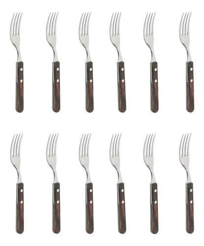 Imagen 1 de 6 de Tenedor De Mesa Jumbo Mango Polywood Roble X12 Tramontina
