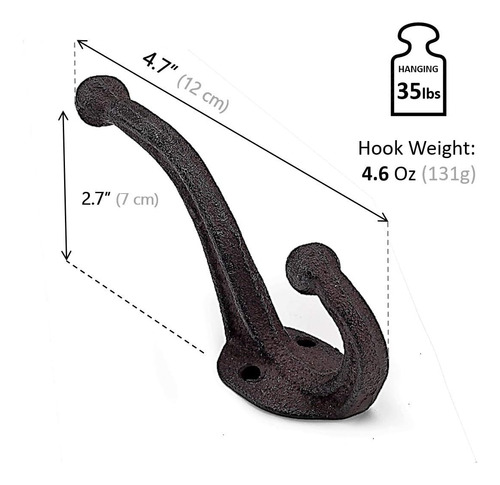 Juego De 5 Ganchos De Pared Rústicos, Resistentes. Gan...