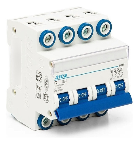 Llave Termica Termomagnetica Tetrapolar 4 X 40 Amp Sica 4x40 Color Blanco