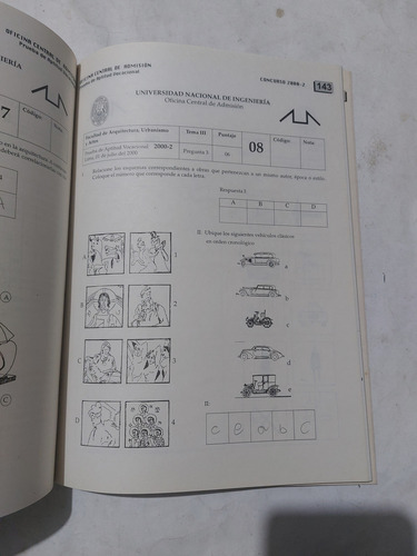 Libro Examen Admisión Uni 2000-2 Ocad (Usado)