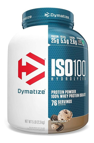 Iso 100 Hydrolyzed Dymatize - 5 Libras - Cookies & Cream