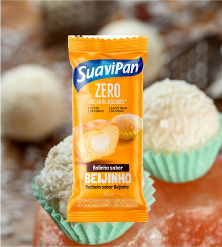 Imagem 2 de 5 de Bolinho Sabor Beijinho Zero Adição De Açucares Suavipan 40g.