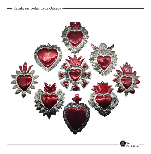 50 Corazones De Hojalata Rojos 16-17 Cm