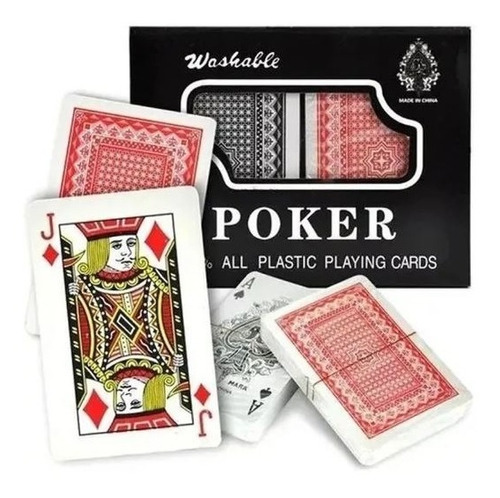 2 Barajas Cartas Poker Royal Lavable 