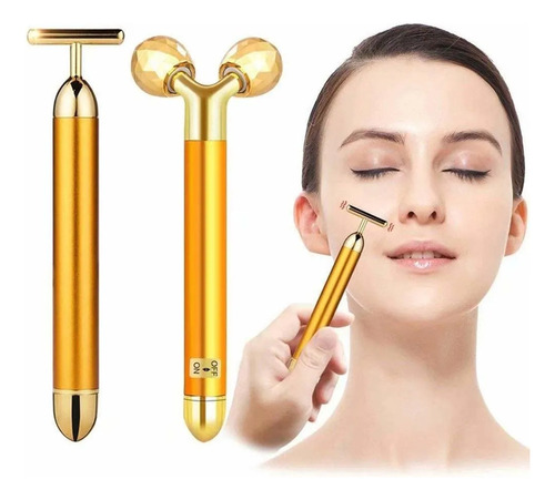 // Rodillo Masajeador Facial Eléctrico Rodillo Facial Dorado
