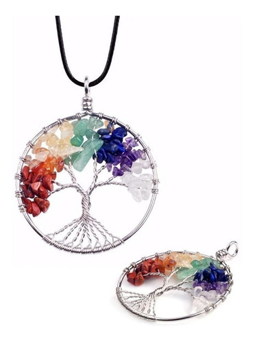 Collar Árbol De Vida Piedras Naturales Chakras Reiki Mujer