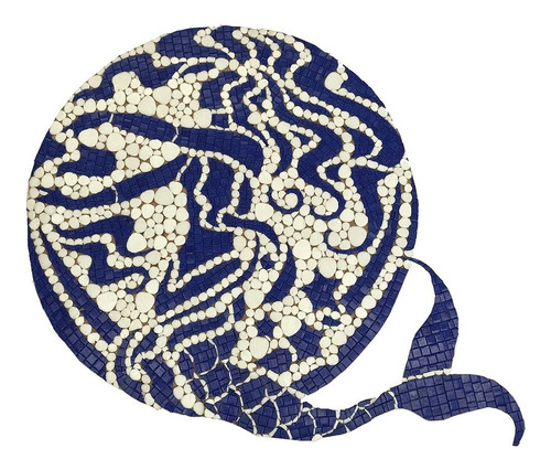 Imagen 1 de 3 de Mosaico Medallón Sirena Con Fondo Vitrogota P/alberca O Muro
