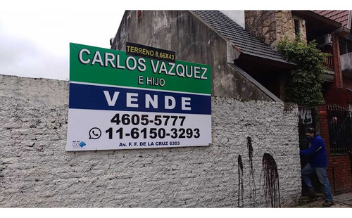 Terreno De 8,66x43. Exc.ubicación. U$s210.000, Guamini 4600 - Villa Lugano