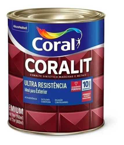 Tinta Coralit Esmalte Brilho - 900ml: Escolha A Cor