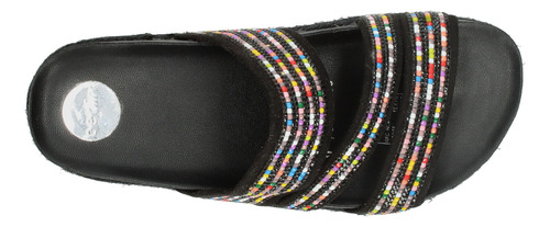 Sandalias Dama Berlín Negro Casual Slideon Suela 3cm Mujer