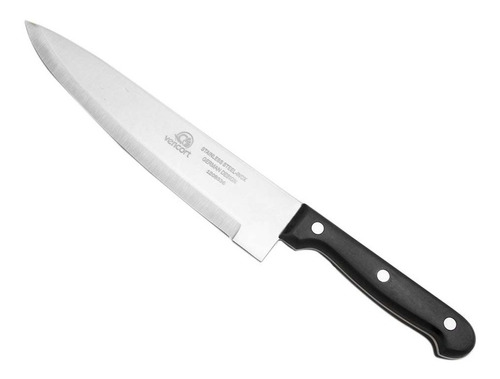 Cuchillo Chef Profesional Acero Inox Semi Pro 7.5 Pulgadas Color Negro