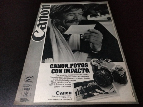 (pb451) Publicidad Clipping Camara Fotografica Canon * 1982