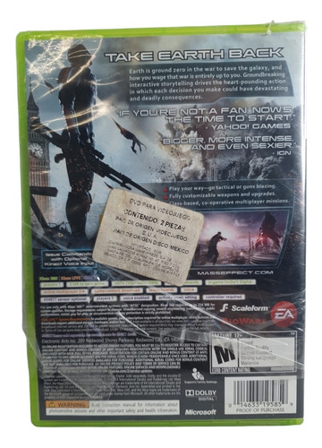 Mass Effect 3 Juego Para Xbox 360 Better With Kinect Sensor