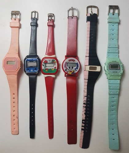 Lote De 6 Relojes Retro Vintage Lcd