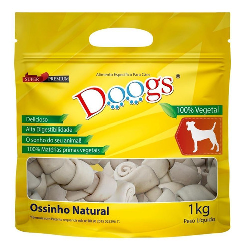 Petisco Para Cães Ossinho Nó Natural 3/4 1kg