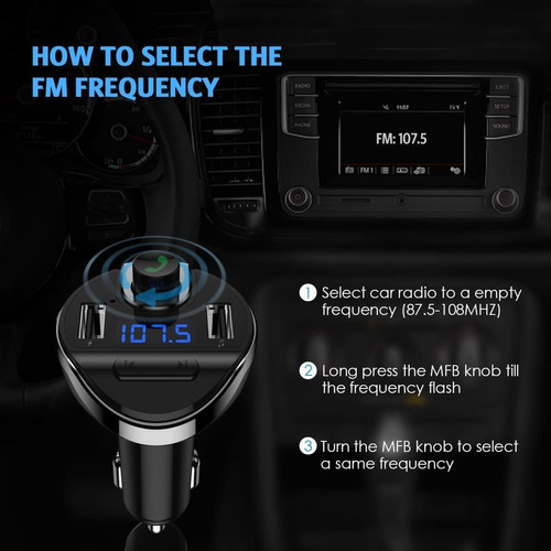 Criacr Versión Actualizada Transmisor Fm Bluetooth Para Co