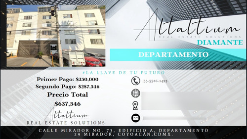 Departamento En Venta, Coyoacan Mirador, En Remate...!!