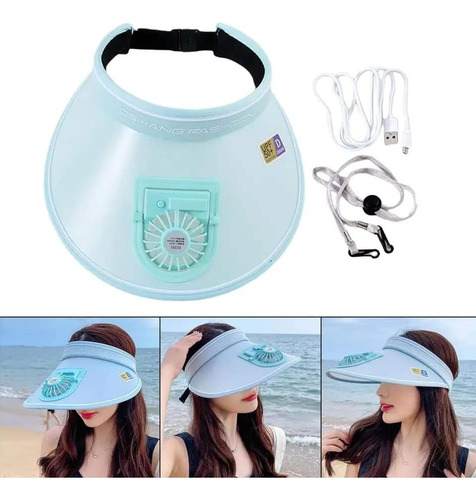 Sombrero Gorra Visera Con Ventilador Portatil Recargable