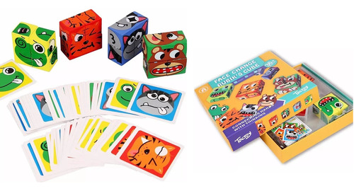 Juego Cubo Rubik Puzzle Face Changing Cambio Emociones Emoji Color De La Estructura Multicolor