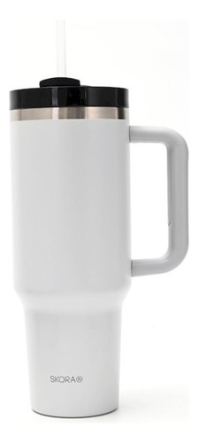 Vaso Termico Skora Gris Con Bombilla Y Tapon Nube 1200ml