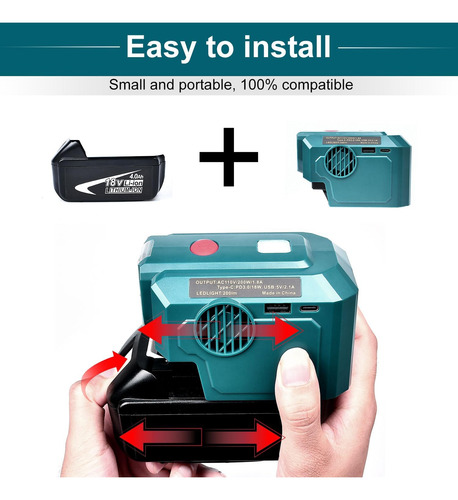 Inversor De Corriente Portátil De 200 W Compatible Con Bater