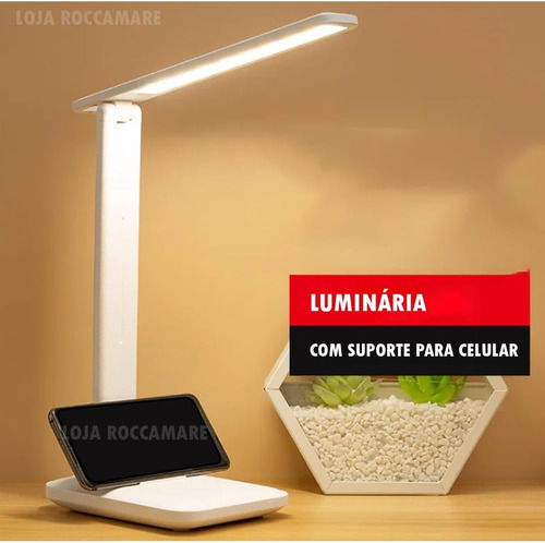 Lámpara De Mesa Táctil Led Recargable Con 3 Niveles De Luz