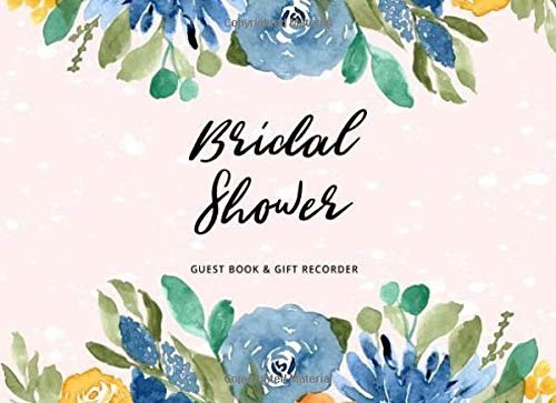 Bridal Shower Guest Book And Gift Recorder Water Color Flowe