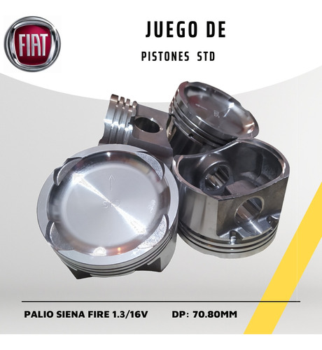 Pistones De Fiat Palio Siena Fire 1,3/16v  Std