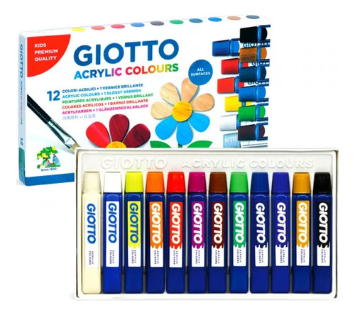 Set 12 Acrílicos 12ml Giotto