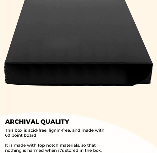 Caja De Almacenamiento Archivo Clamshell, Negro, 28x43 Cm