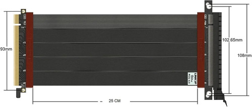 Cabo Riser Extensor Placa De Vídeo Pcie 4.0/160 Gb/s - 25cm