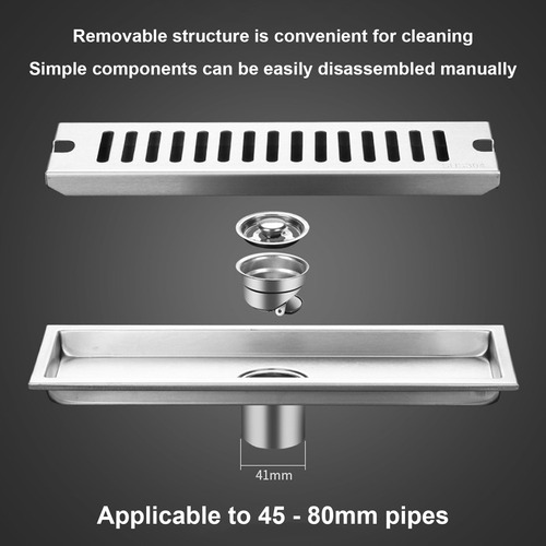 Juego De Acero Inoxidable Para Baño, Desagüe De Piso Largo,