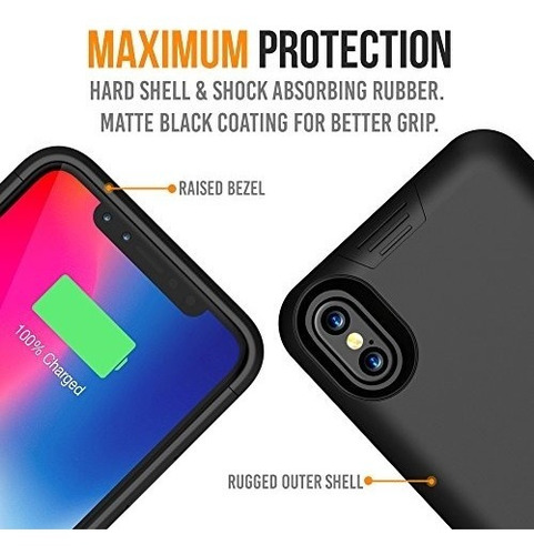 Imagen 3 de 6 de Carcasa De Batería Y Cargador Inalámbrico Para iPhone X / Xs