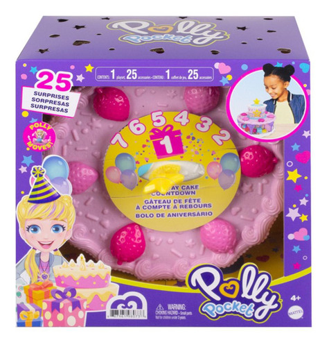 Playset Polly Pocket Pastel De Cumpleaños Sorpresas Gyw06