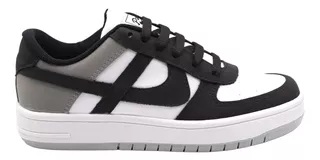 Tenis Panam Choclo Meztli Gris/ Negro Tacto Piel Moda Casual