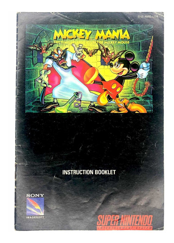 Mickey Mania - Manual Original De Super Nintendo